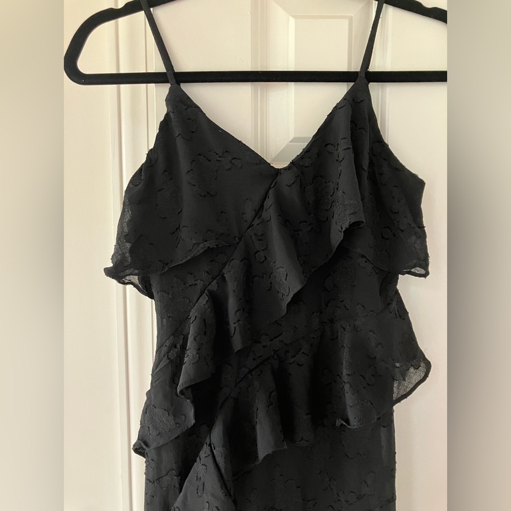 NWT Target Wild Fable Black Ruffle Lined Dress Adjustable Spaghetti Straps (XXS) - Picture 4 of 8